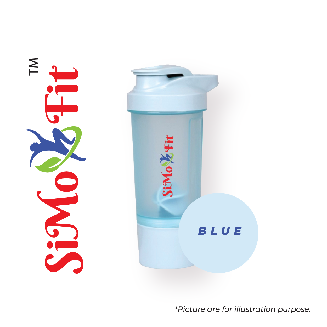 SIMOFIT Protein Shaker 2-in-1 with Storage Box